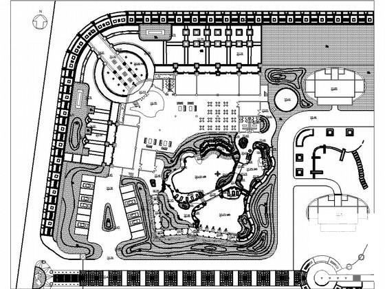 会所景观施工图纸集cad平面图及系统图 - 3