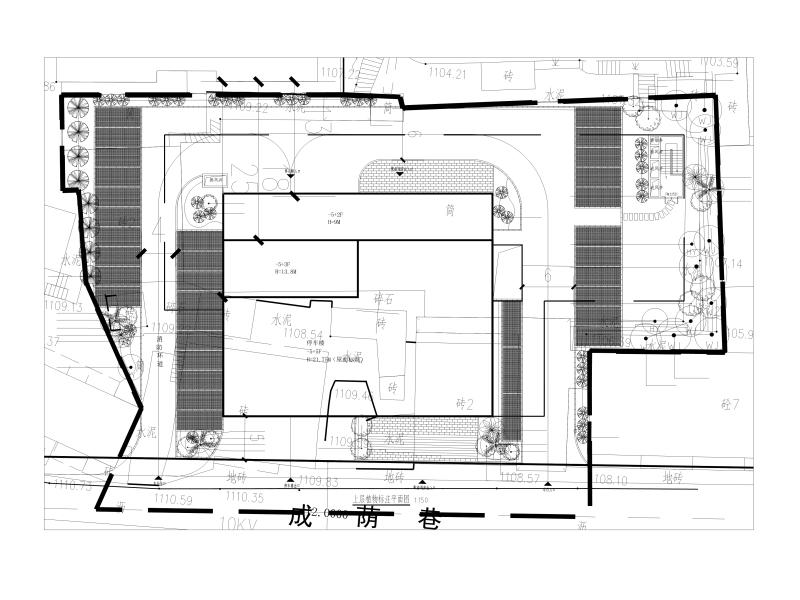 [贵阳]主干道工程景观施工图（绿化+土建） 绿化平面图01