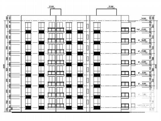 多层花园洋房及高层住宅建筑施工图纸cad平面图及剖面图,立面图 - 4