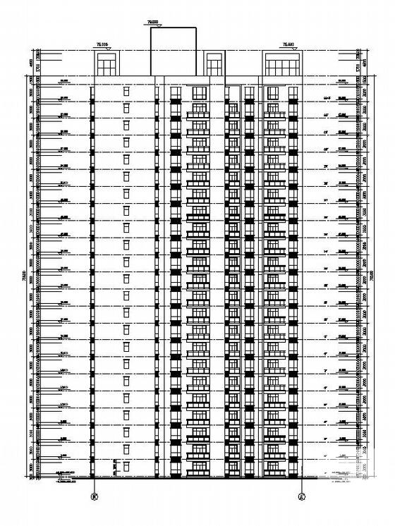 多层花园洋房及高层住宅建筑施工图纸cad平面图及剖面图,立面图 - 5