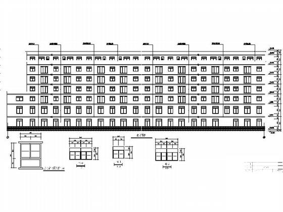 7层板式综合商业住宅楼建筑施工图纸cad平面图及节点详图,剖面图 - 4
