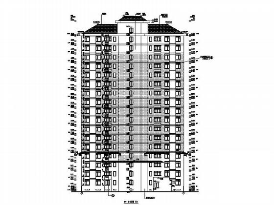 简欧高层住宅小区建筑施工图纸cad平面图及剖面图,立面图 - 5