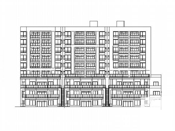 现代山地多层洋房建筑施工图纸cad平面图及剖面图,立面图 - 1