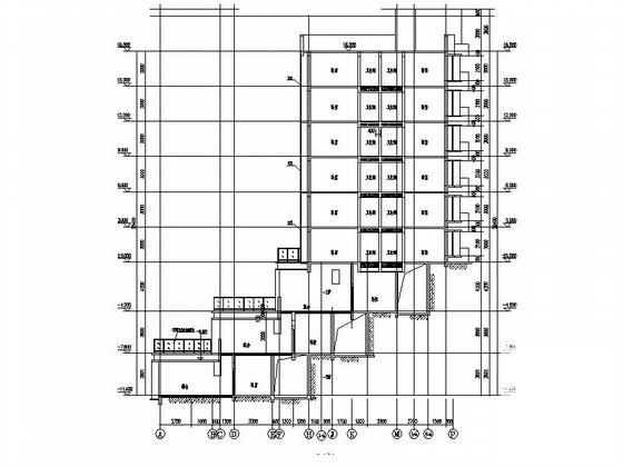 现代山地多层洋房建筑施工图纸cad平面图及剖面图,立面图 - 2