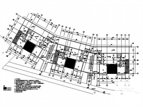 现代山地多层洋房建筑施工图纸cad平面图及剖面图,立面图 - 3