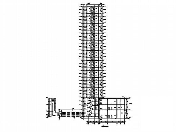 现代高层住宅及商业影院建筑施工图纸cad平面图及剖面图,立面图 - 2