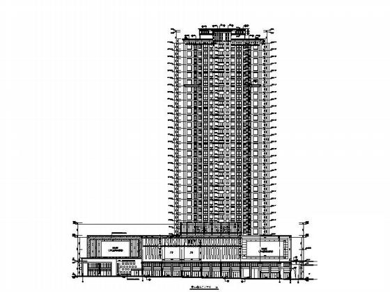 现代高层住宅及商业影院建筑施工图纸cad平面图及剖面图,立面图 - 4