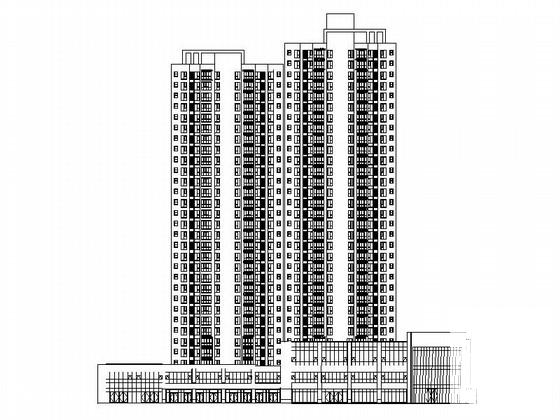 现代高层住宅带底商建筑施工图纸cad平面图及节点详图,剖面图 - 1