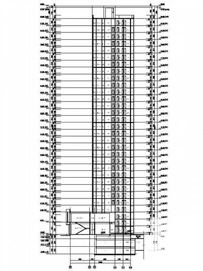 现代高层住宅带底商建筑施工图纸cad平面图及节点详图,剖面图 - 2