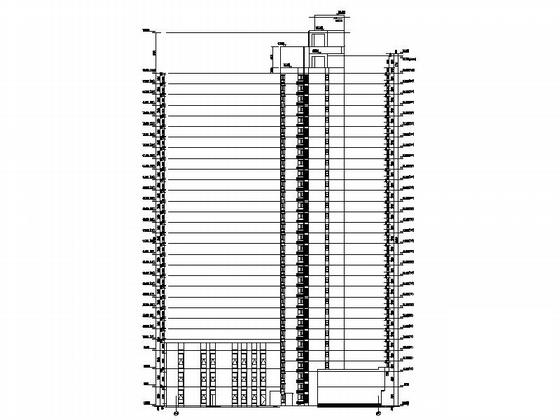 现代高层住宅带底商建筑施工图纸cad平面图及节点详图,剖面图 - 5