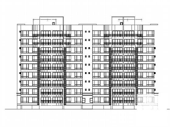 现代小高层框架商住楼建筑施工图纸cad平面图及剖面图,立面图 - 1