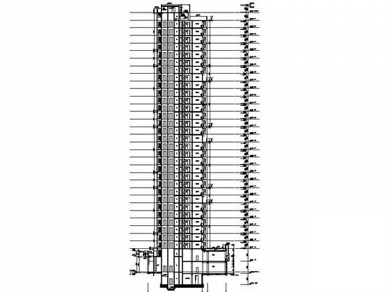 现代高层板式住宅楼带底商建筑施工图纸cad平面图及节点详图,剖面图 - 2