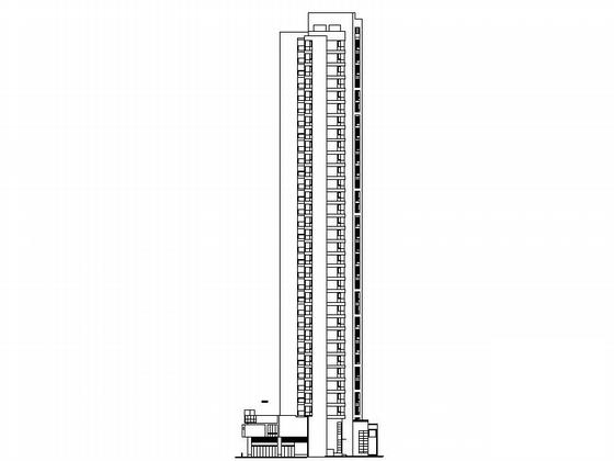 现代高层板式住宅楼带底商建筑施工图纸cad平面图及节点详图,剖面图 - 4