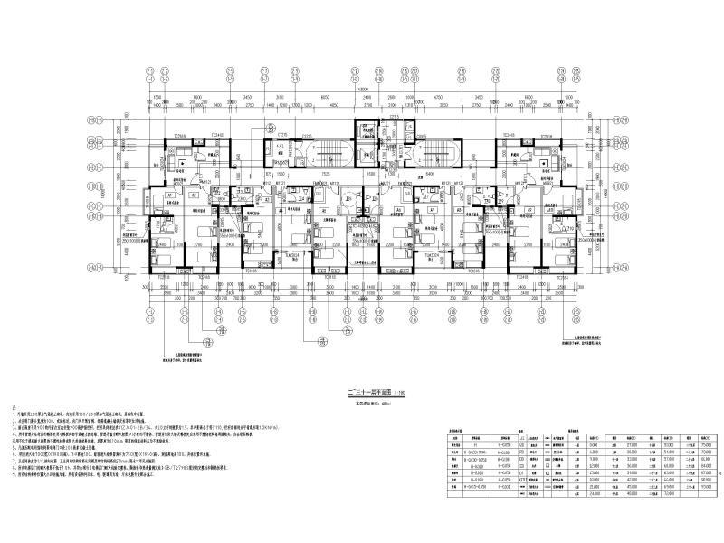 深圳高层单间式宿舍建筑施工图 二至三十一层平面图