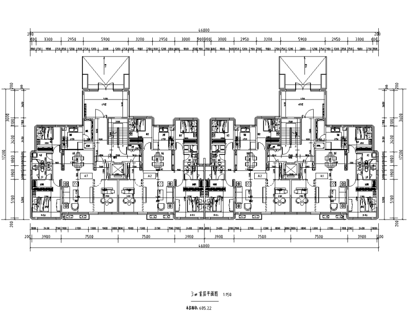 呼和浩特T2+T3+T6高层住宅户型图设计 (1)