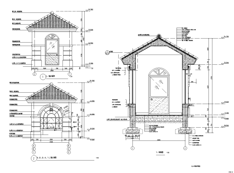 住宅小区入口保安亭详图设计 (2)