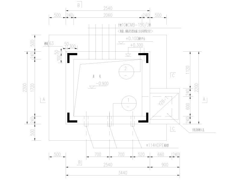 箱变土建基座平面图