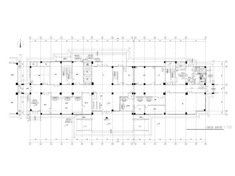 一层通风及防、排烟平面图