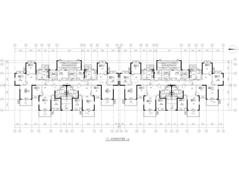 三十一层冷热负荷平面图