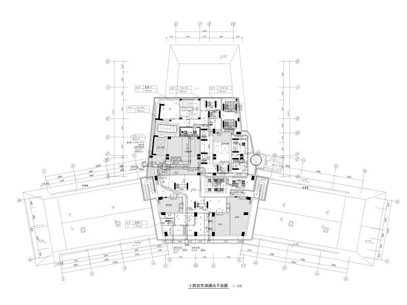 十四层空调通风平面图