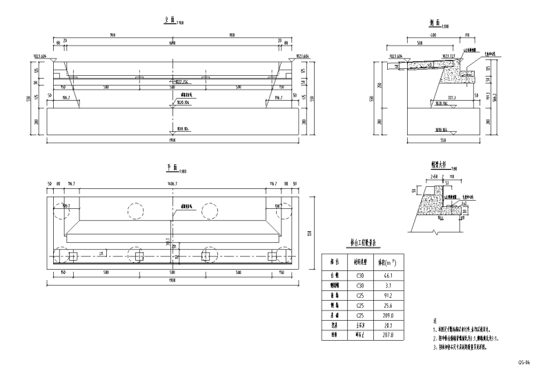 桥台一般构造图