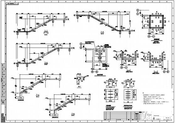 厂房楼梯梯板详图纸及电梯地坑节点构造详图纸cad - 1