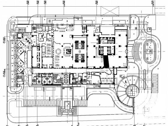 商业酒店景观工程设计施工图纸cad平面图 - 1