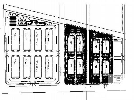 工业园区标准厂房周边景观设计施工图纸cad平面图 - 1