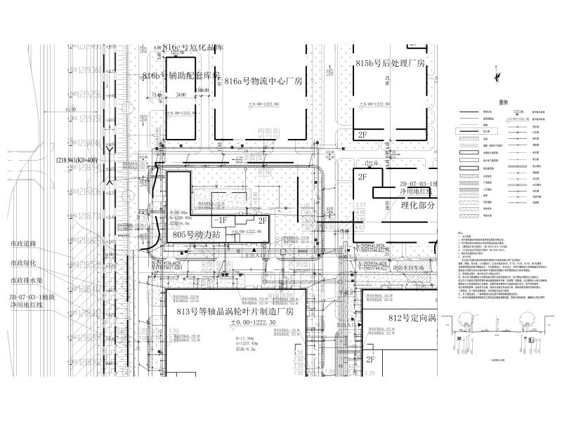 [贵州]生产基地项目工程室外图纸 管线综合布置图01