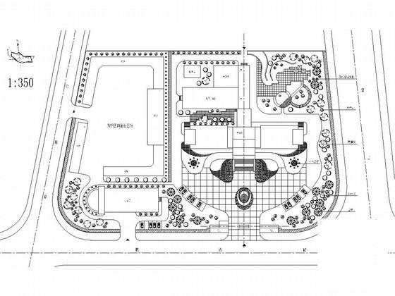 街道办公楼环境绿化设计施工大样图（附设计说明、概算表）,平面图 - 1