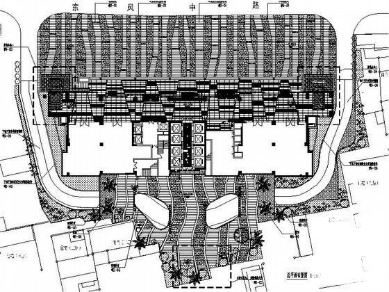 精品大厦附属园林景观设计施工图纸（效果图纸）,平面图 - 1