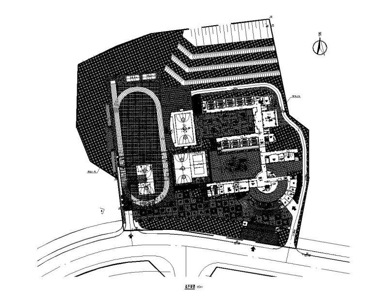 小学建设项目景观施工大样图年cad平面图 - 1