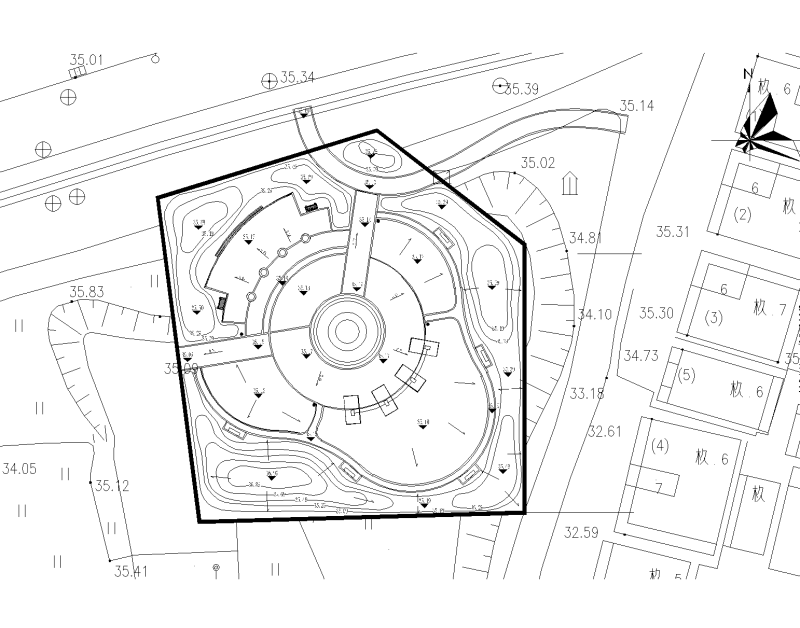 某社区公园景观设计施工图 A-3 竖向设计_看图王