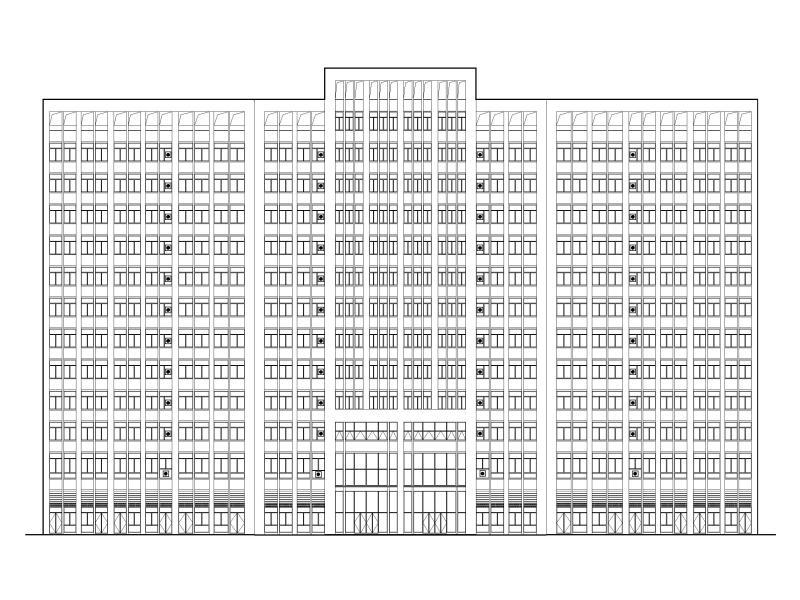 服饰产业园丙类高层厂房建筑施工图 立面图1