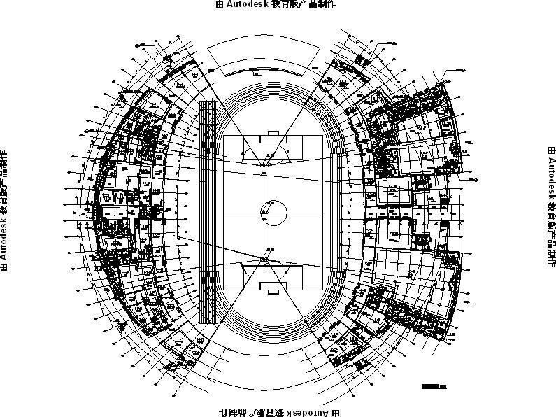 多层金属屋面国家级足球训练馆建筑首层平面图
