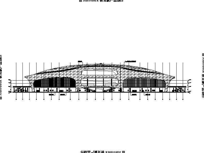 多层金属屋面国家级足球训练馆建筑立面图
