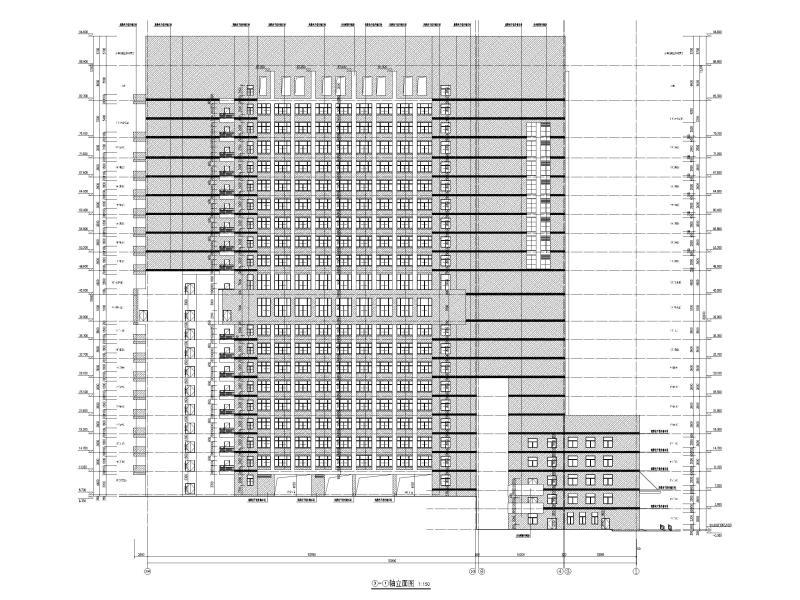 高层框剪医院骨科综合楼建筑施工图 立面图2