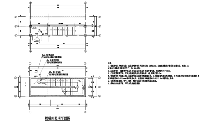 楼梯间照明平面图