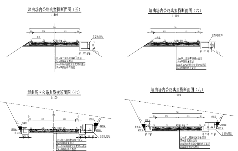 场内道路典型横断面图