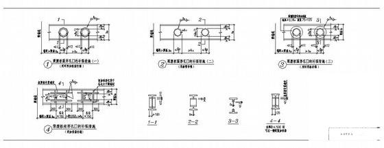 梁腹板圆形孔口的补强措施节点构造详图纸cad - 1