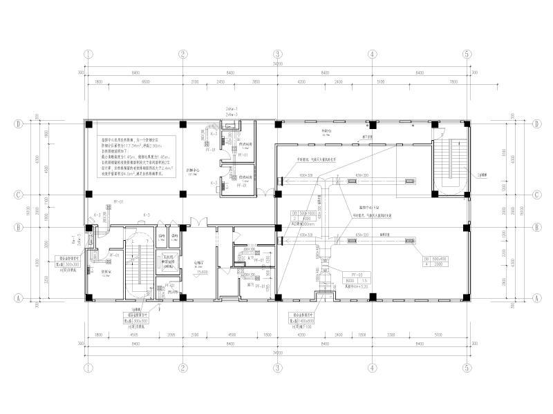 五层通风、空调平面图