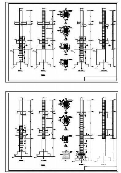 混凝土柱包钢加固节点构造详图纸cad - 1