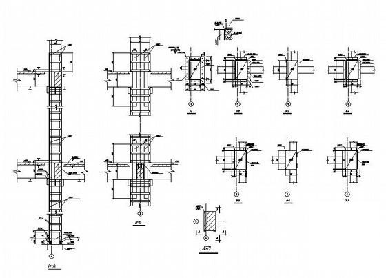 柱粘钢加固节点构造详图纸cad - 1