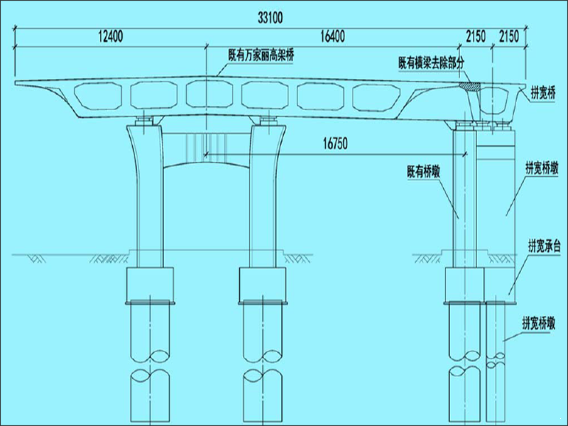 拼桥段桥梁断面图