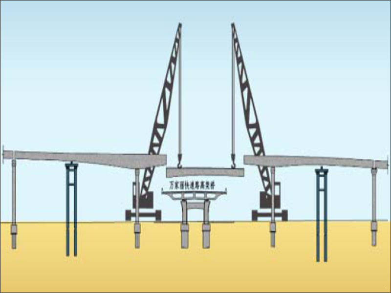 立交匝道主梁吊装示意图