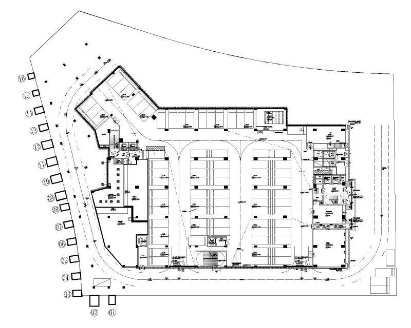支护桩与内侧拟建建筑位置关系图