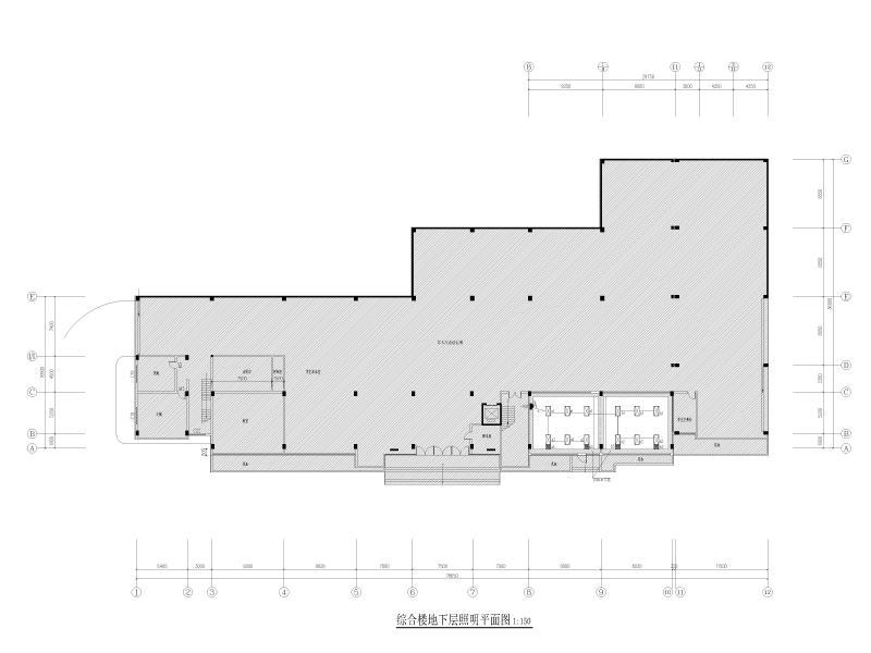 综合楼地下层照明平面图