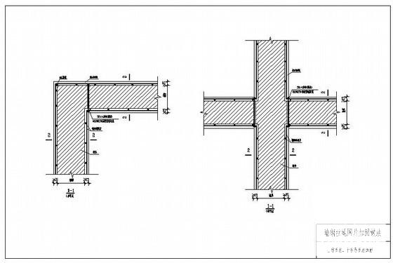 墙钢丝绳网片L形节点、十字形节点加固构造详图纸cad - 1