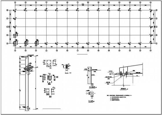 厂房排架柱构造详图纸cad平面布置图 - 1