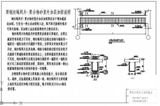 梁钢丝绳网片主梁全面加固节点图纸cad - 1